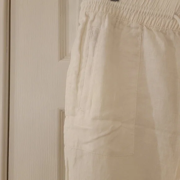 Athleta White Linen Retreat Jogger Pants - Picture 5 of 11